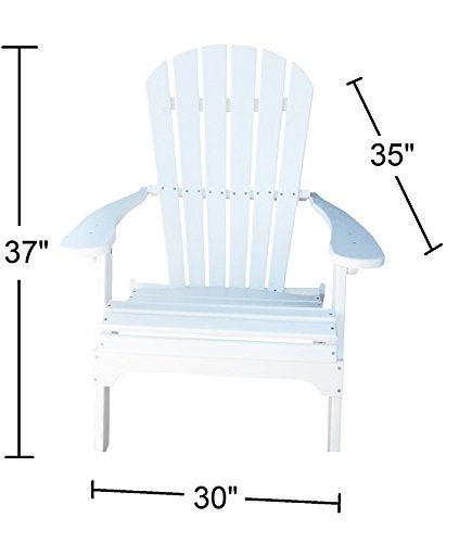 Phat Tommy Recycled Poly Resin Folding Adirondack Chair – Durable and Eco-Friendly Armchair. This Patio Furniture is Great for Your Lawn, Garden, Swimming Pool, Deck.
