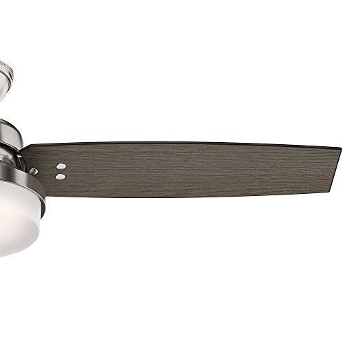 Hunter Fan Company 59157 52" Sentinel Ceiling Fan With Light With Handheld Remote, Brushed Nickel