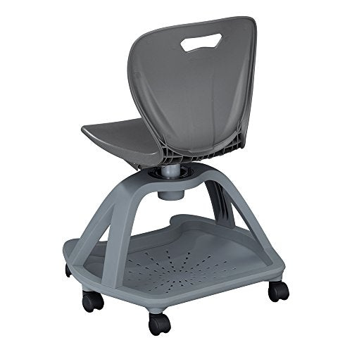 Learniture Shapes Series Mobile Chair with Book Storage, Graphite/Gray, LNT-NES3018SGT-PK-SO