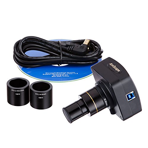 AmScope 7X-45X Simul-Focal Stereo Zoom Microscope on Dual Arm Boom Stand with 144-LED Ring Light and 18MP USB3 Camera