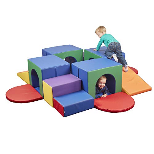 ECR4Kids SoftZone Four Tunnel Maze - Beginner Toddler Climber for Safe Active Play - Fun Early Development Obstacle Toy