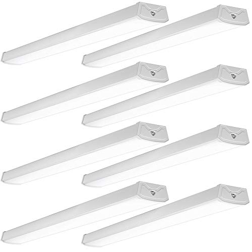 Sunco Lighting LED Wraparound Light Fixture 4FT, Garage Ceiling Lights for Workshop, Linkable, 300W Equivalent 40W, 3500 LM, 5000K Daylight, Integrated LED, Hardwired Surface Mount, ETL 8 Pack