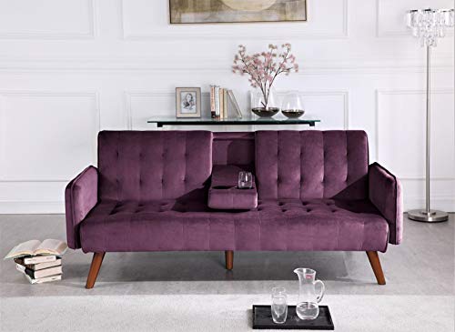 Container Furniture Direct Cricklade Convertible Sofa Bed, Burgundy
