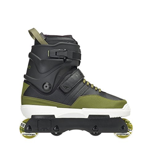 Rollerblade NJ Pro Unisex Adult Street Inline Skate, Black and Army Green, Premium Inline Skates, 9