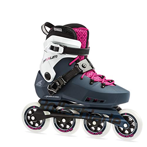 Rollerblade Maxxum Edge 90 Womens Adult Fitness Inline Skate, Sapphire and Raspberry, Premium Inline Skates, US Size 7