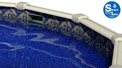 Smartline Manor 18-Foot-by-33-Foot Oval Pool Liner | UniBead Style | 52-Inch Wall Height | 20 Gauge Virgin Vinyl Material | Heavy-Duty Liners | Designed for Steel Sided Above-Ground Swimming Pools