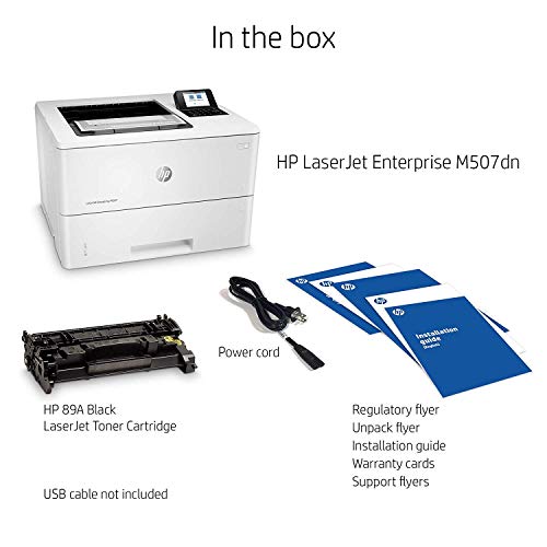 HP LaserJet Enterprise M507dn with One-Year, Next-Business Day, Onsite Warranty (1PV87A),White