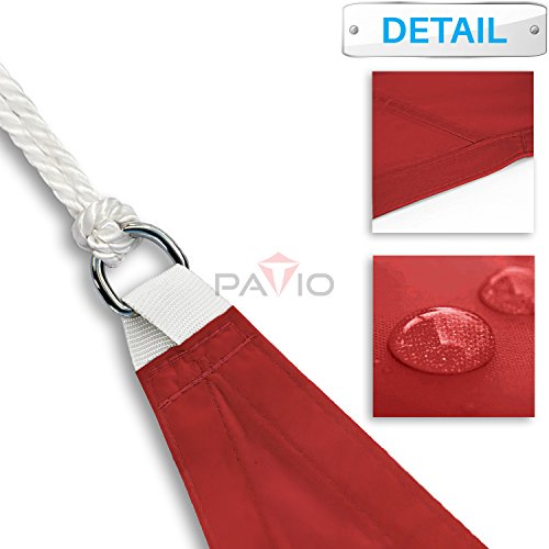 Patio Paradise 21' x 24' x 31.9' Ft 260 GSM Waterproof Sun Shade Sail-Red Triangle UV Block Durable Awning Canopy Outdoor Garden Backyard