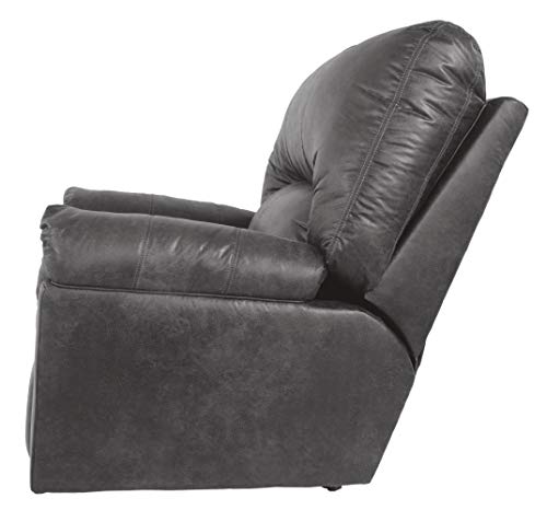 Signature Design by Ashley - Bladen Contemporary Plush Upholstered Rocker Recliner, Slate Gray