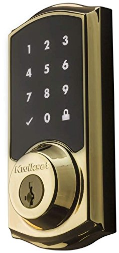 Kwikset 99150-001 SmartCode 915 Touchscreen Electronic UL Deadbolt with Smart Key, Polished Brass