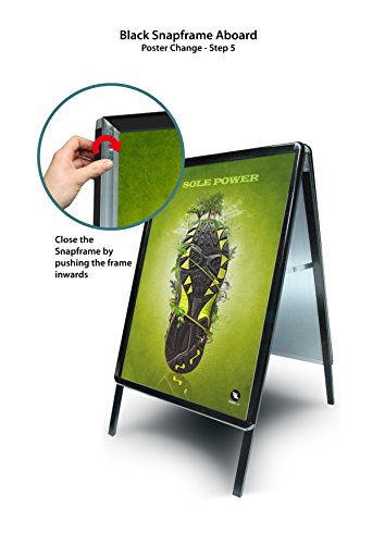 SECO Weatherproof Sidewalk Sign, Aluminum, Snap Frame,16.5 in x 23.4 in - Black (A2ABBLACK)