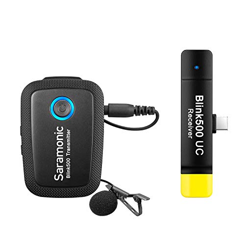 2.4GHz Wireless Lavalier Microphone System, Video Recording Mic w/Battery Free Plug&Play USB Type C for Samsung Galaxy, LG & Other Type C Devices