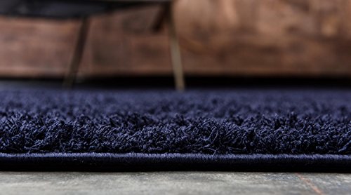 Unique Loom Serenity Solid Shag Collection Super Soft Micro Polyester Midnight Blue Area Rug (9' 0 x 12' 0)