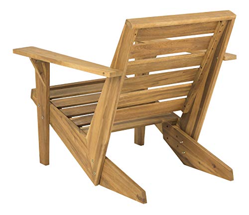 Safavieh PAT6746A Outdoor Collection Lanty Teak Adirondack Side Chair, Natural