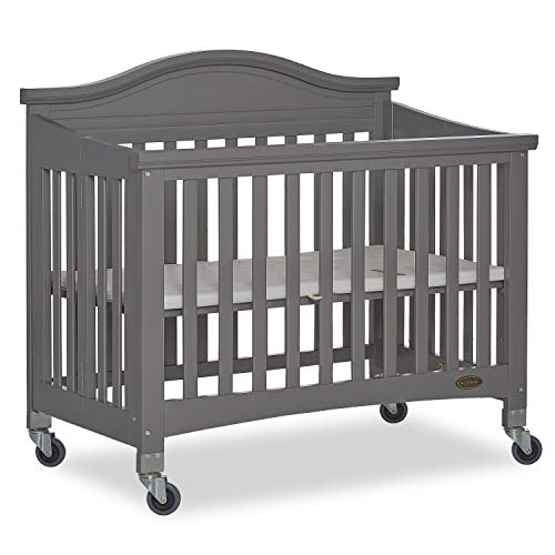 Dream On Me Venice Folding Portable Crib, Storm Grey