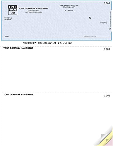 Computer Checks Compatible with QuickBooks/Laser or Inkjet Printers, BlueHerringbone (Quantity 2000)