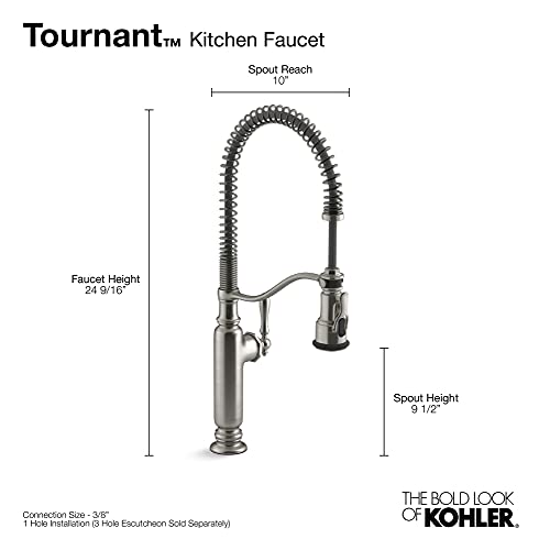 KOHLER K-77515-CP Tournant Semi-Professional Pull-Down Kitchen Sink Faucet, Polished Chrome