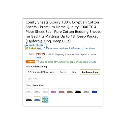 1000 Thread Count Striped Sheets for Bed -100% Long Staple Egyptian Cotton, Woven 1000 TC Stripe California King Sliver Stripe 4 Piece Bedding Set Hotel Quality, OekoTex Certified