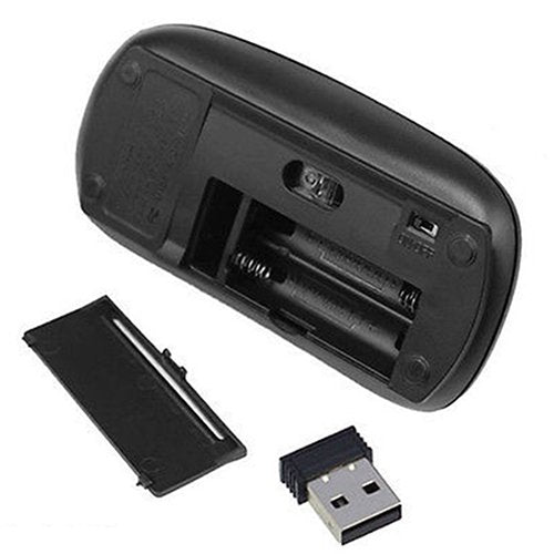 2.4G Wireless Mouse, Ergonomic Scroll Optical Slim Cordless Mice for Windows MacBook Laptop PC with USB Receiver Black