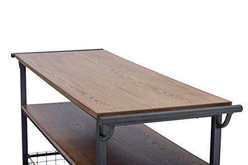 Baxton Studio Lancashire Wood and Metal Kitchen Cart, Brown