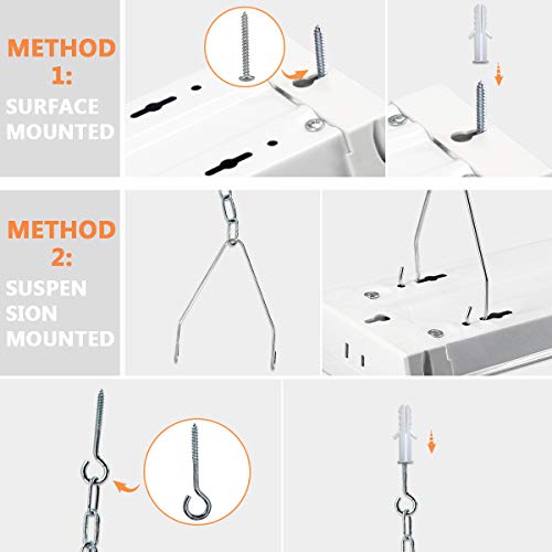 LED Shop Light for garages,4FT 4800LM,42W 5000K Daylight White,LED Ceiling Light, LED Wrapround Light, with Pull Chain (ON/Off),Linear Worklight Fixture with Plug, cETLus Listed 12Pack 50K