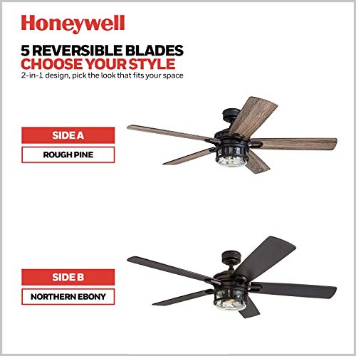 Honeywell Ceiling Fans 50690-01 Bonterra, 52 inches, Matte Black