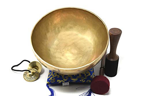 11 inch Hand Hammered Tibetan Singing Bowl for Master Chakra Healing Meditation Sound Bath and Mindfulness