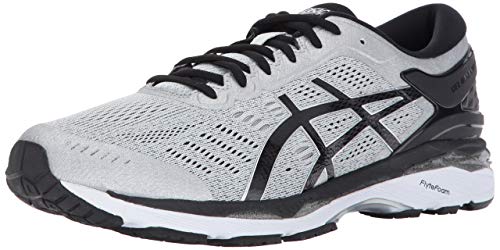 ASICS Men's Gel-Kayano 24 Running Shoe, Silver/Black/Mid Grey, 13 2E US