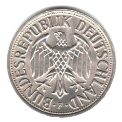 1965-F Germany Federal Republic 1 Mark Coin KM#110 - Uncirculated with full luster