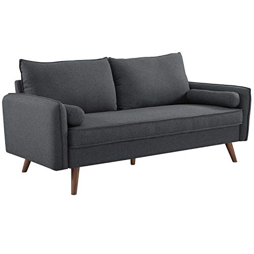 Modway Revive Contemporary Modern Fabric Upholstered Sofa In Gray