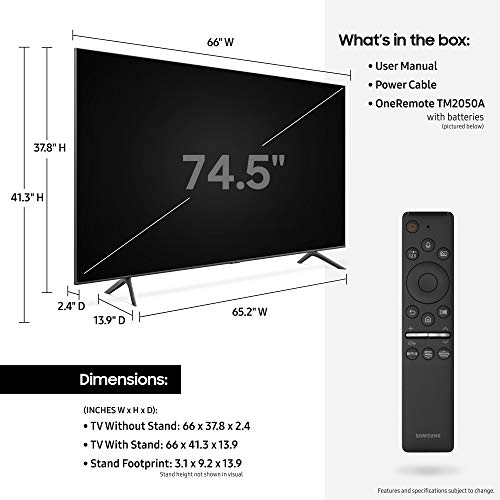 SAMSUNG 75-inch Class QLED Q60T Series - 4K UHD  Dual LED Quantum HDR Smart TV with Alexa Built-in (QN75Q60TAFXZA, 2020 Model)