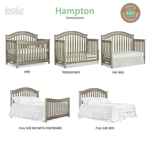 Evolur Hampton/ Parkland 5 in 1 LifeStyle Convertible Crib