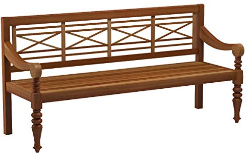 Safavieh Patio Collection Martin Adirondack Acacia Wood Bench, Natural