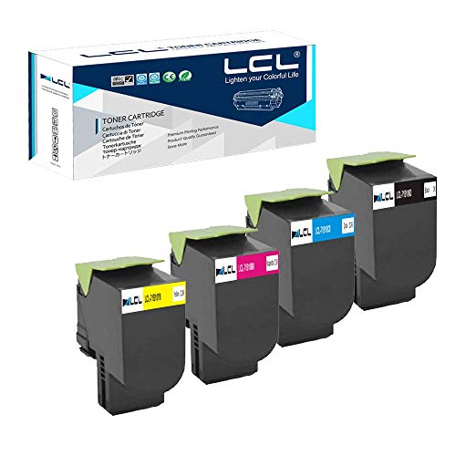 LCL Compatible Toner Cartridge Replacement for Lexmark 71B10K0 71B0010 71B0020 71B0030 71B0040 CS317dn CX317dn CS417dn CX417de CS517de CX517de (4-Pack Black Cyan Magenta Yellow)