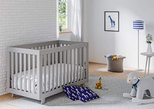 Storkcraft Beckett 3-in-1 Convertible Crib Pebble Gray, Fixed Side Crib, Solid Pine and Wood Product Construction, Converts to Toddler Bed Day Bed or Full Bed (Mattress Not Included)