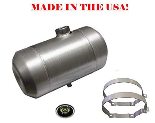 10x16 End Fill Round Spun Aluminum Gas Tank - 5 Gallon - Motorcycle - Tractor Pulling - Ratrod - Dune Buggy - Trike - Baja Bug - 1/4 NPT - Made in the USA!