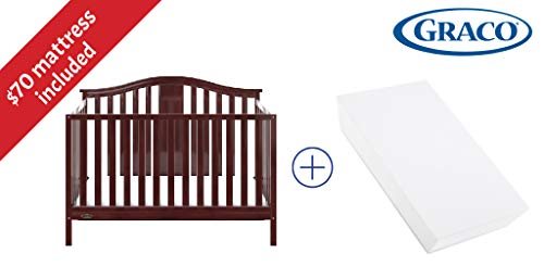 Graco Solano 4in1 Convertible Crib With Mattress, Espresso, Converts to Toddler Bed/Full Bed