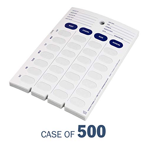 Ezy Dose Disposable Cards for Pill, Medicine, Vitamin Organizer Box | Weekly, 4 Times a Day, AM PM | Use with Cold Seal System Planner | Case of 500