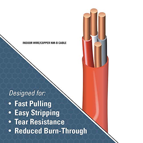 10/3 NM-B, Non-Mettalic, Sheathed Cable, Residential Indoor Wire, Equivalent to Romex (100ft)