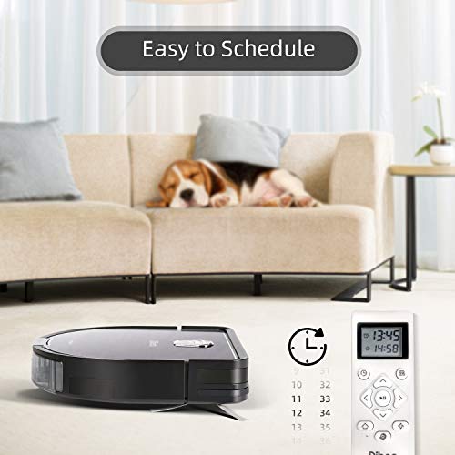 Dibea Upgraded Robotic Vacuum and Mop Cleaner, Strong Suction Self-Charging Robot Vacuum Cleaner for Pet Hair, Carpet & Hard Floor