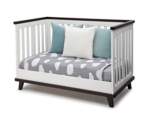 Delta Children Ava 3-in-1 Convertible Crib, White with Twinkle Stars Crib & Toddler Mattress