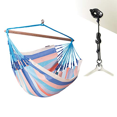 LA SIESTA Domingo Dolphin - Weather-Resistant Outdoor Kingsize Hammock Chair with CasaMount Suspension Kit