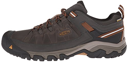 KEEN Men's Targhee 3 Low Height Waterproof Hiking Shoe, Black Olive/Golden Brown, 10.5