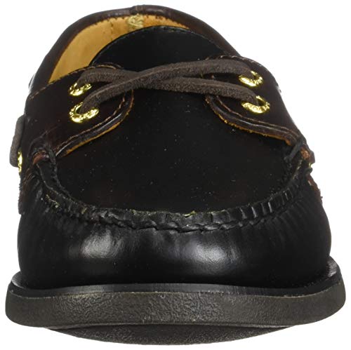 Sperry Men's Gold Cup Authentic Original 2-Eye Boat Shoe, Black/Amaretto, 8.5 W US