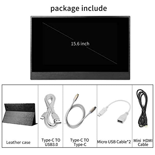 15.6 Inch Portable HDMI Monitor Kenowa Full HD 1080P IPS Display Second Screen Laptop Monitor Mini PC Computer Camera Raspberry Pi Gaming PS4 Xbox