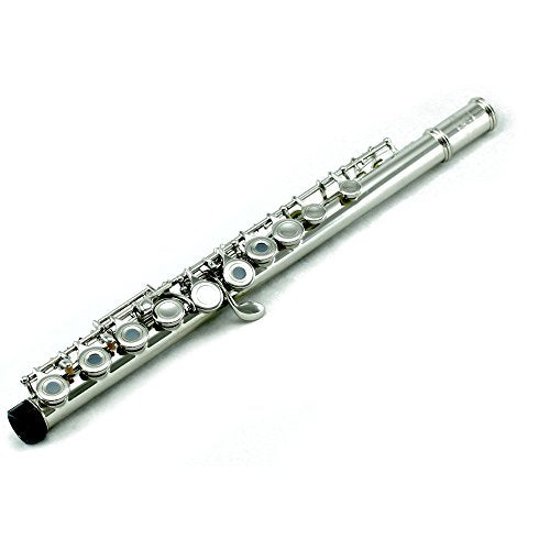 Sky C Flute with Lightweight Case, Cleaning Rod, Cloth, Joint Grease and Screw Driver -  Curved Silver