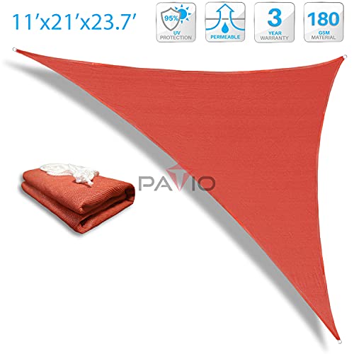 Patio Paradise Red 11x21x24 Sun Shade Sail Canopy Awning Fabric Cloth Screen - UV Block UV Resistant Heavy Duty Commercial Grade - Outdoor Carport - We Make Custom Sizes