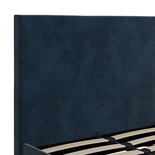 DHP Carley Upholstered Bed, Twin, Blue Velvet