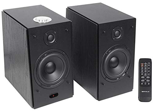 (2) Rockville HD5B 5" 150w RMS Powered Bluetooth Bookshelf Home Theater Speakers