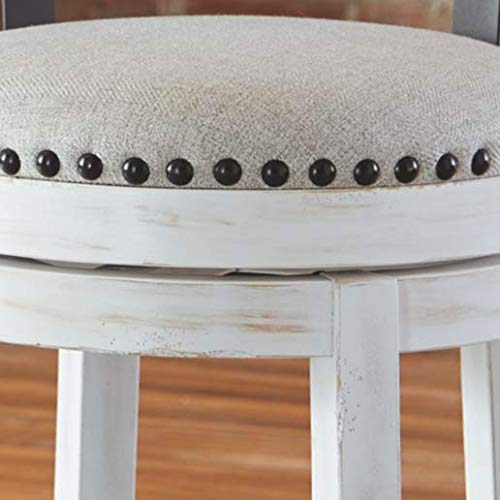 Signature Design by Ashley Valebeck 24" Modern Swivel Counter Height Barstool, Whitewash